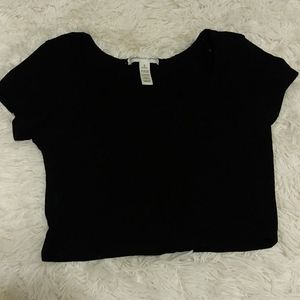 Plain Black Crop Top size Small